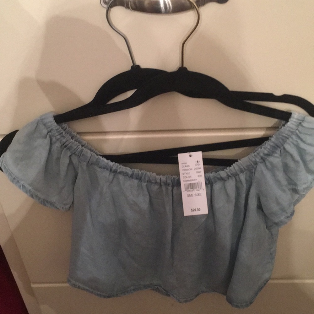 Kendall Kylie denim crop top